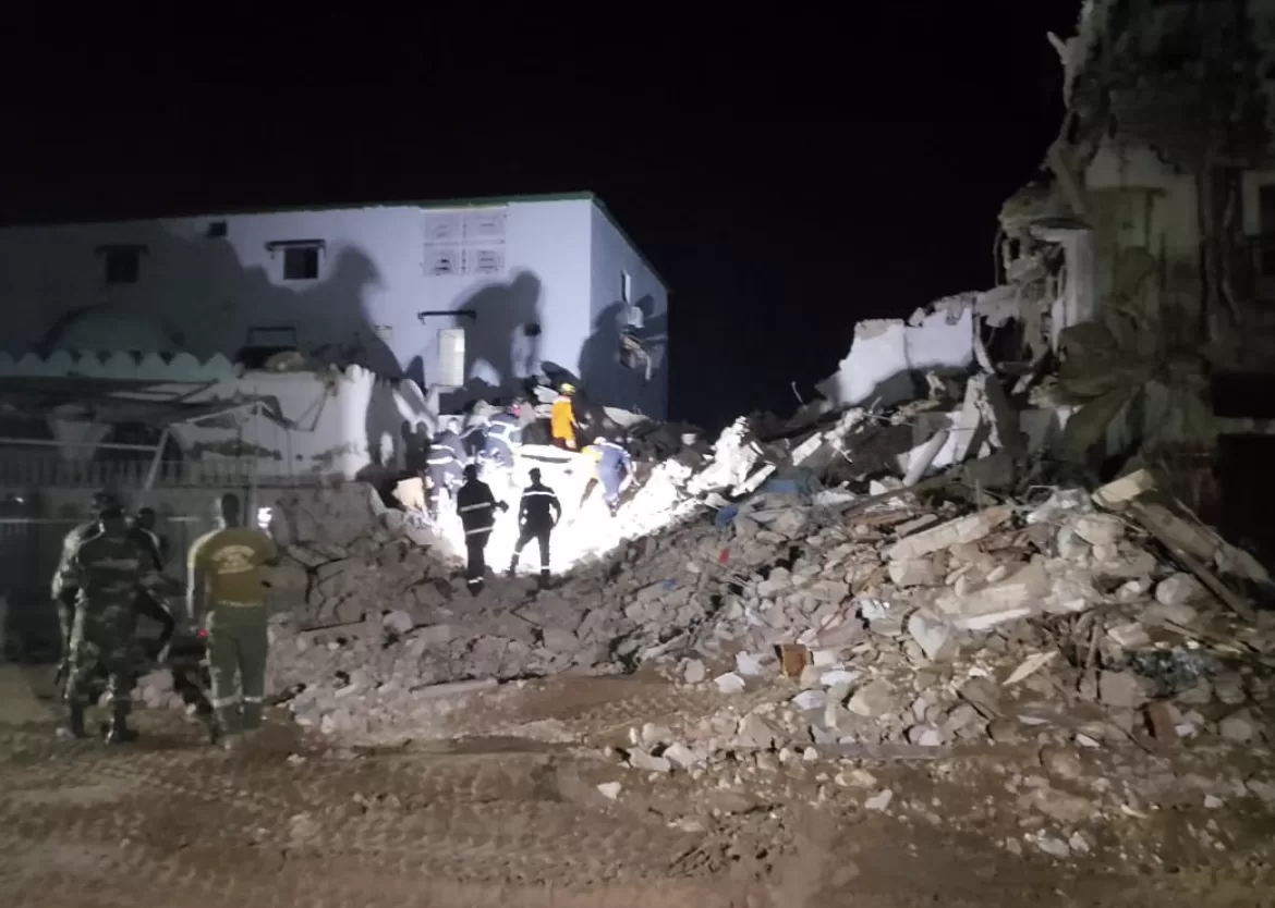 Kaolack : un bâtiment R+3 s’effondre en pleine nuit, un mort et trois blessés